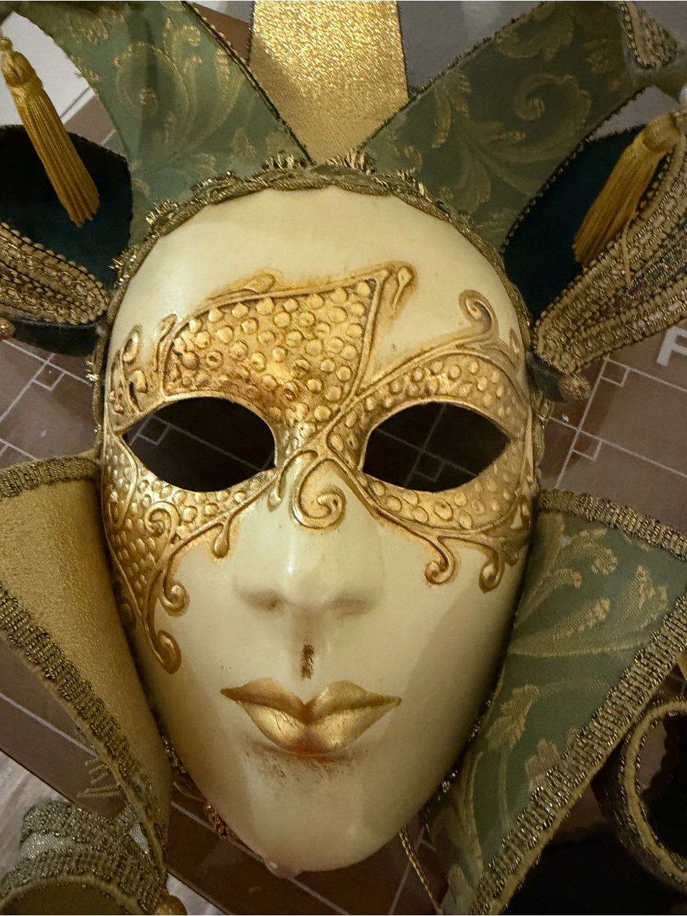 Venetian Gold and Cream Decorative Mask by